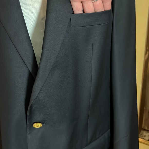 BROOKS BROTHERS Country Club sz 44XL Loro Piana Italy Super 120 Wrst Wool Logo - Picture 14 of 16